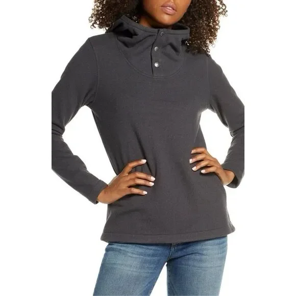 The North Face Knit Stitch Pullover Snap On Hoodie.Heathered Gray. Sz XS - Picture 12 of 13